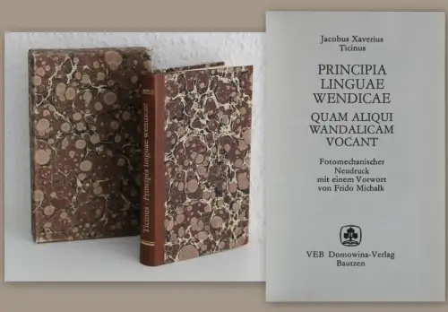 Ticinus: Principia Linguae Wendicae -Reprint 1985 Wendisch Sprachwissenschaft xz
