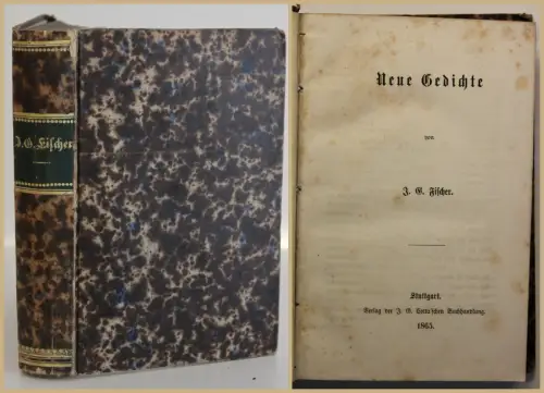 Fischer Neue Gedichte 1865 Belletristik Literatur Unterhaltung Lyrik Poetisch sf