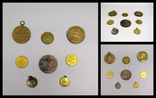 Sammlung von 8 Medaillen 3 große und 5 kleine davon 3 mit Anhängeröse