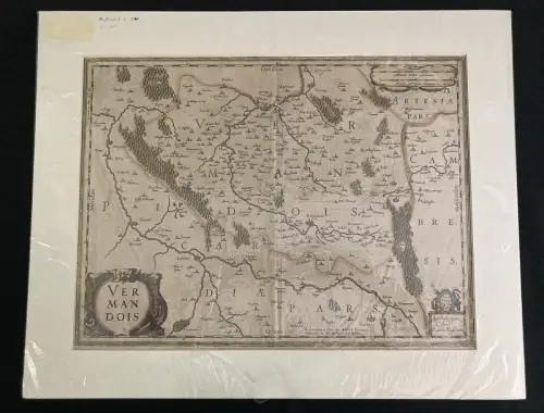 Jansson, Johannes Vermandois altkolorierte Kupferstichkarte 38x50cm