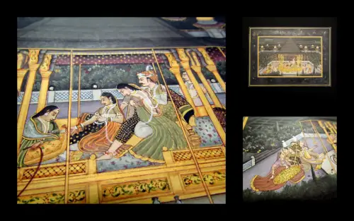 Anonym filigran gez. Guache einer erotischen nächtlichen Szene o.J. (um 1850)