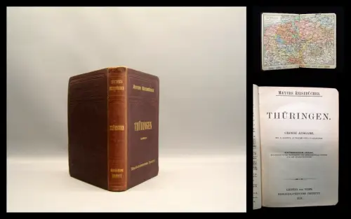 Meyer´s Reisebücher Thüringen Grosse Ausgabe 1913 21 Karten 19 Pläne 2 Panoramen