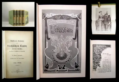 Sturmhoefel Geschichte der Sächsischen Lande  u ihrer Herrscher 2 Bde in 4 1898