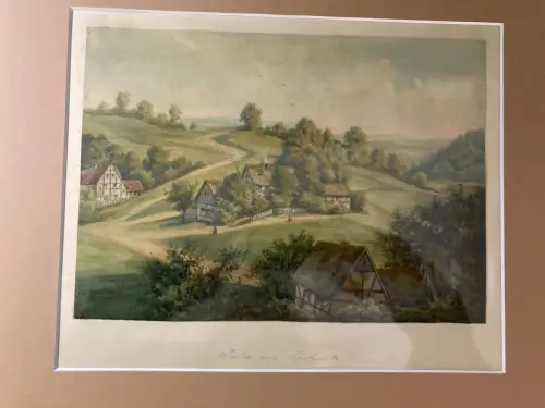 Schmelzer, Bernhard Aquarell "Partie aus Loschwitz" 1870 Dresden Sachsen