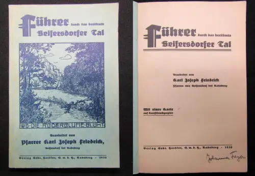Friedrich Joseph. Karl Führer durch das berühmte Seifersdorfer Tal 1930 Sachsen