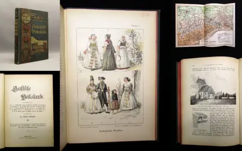 Deichmüller u.a. Wuttke Sächsische Volkskunde 260 Abbildungen in Holzschnitt