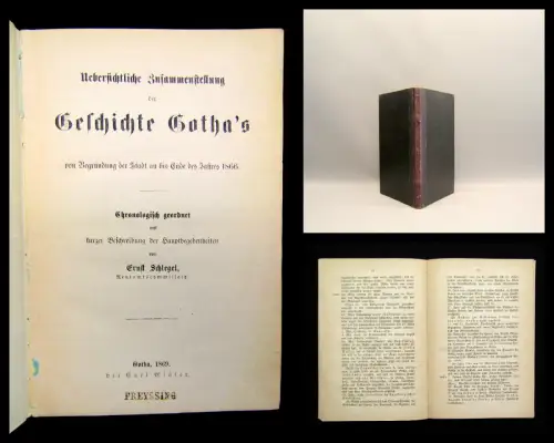 Schlegel Übersichtliche Zusammenstellung der Geschichte Gothas 1869 Gesellschaft