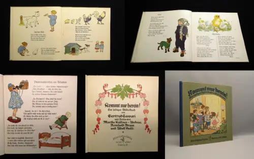 Caspari Kommt nur herein! Ein lustiges um 1925 Bilderbuch Kinderliteratur EA