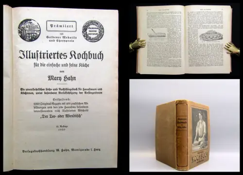 Hahn Illustriertes Kochbuch 1920 2260 Orig.-Rezepte 400 Abbildungen kochen Küche