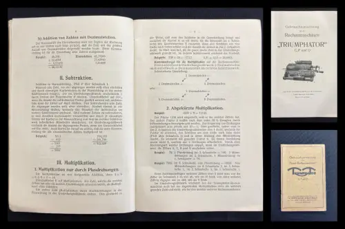 Triumphator- Werk M.B.H. Spezialfabrik für Rechenmaschinen Gebrauchsanweisung