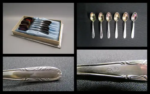 Mokkalöffel/Espresoolöffel Smalcalda Besteck versilbert 90-er Auflage floral