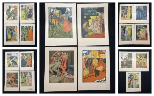 Engels 19 Bll. Farblithographien Germanische Mythologie/ Nordische Mythologie