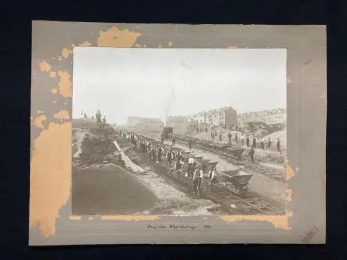 Seeber Guido( 1879- 1940) Chemnitz" Straßenbau Akazienstraße 1913" Albumin-Abzug