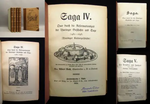 Beck,Albert Saga. Quer durch die alte Thuringer Geschichte und Sage 5 Bde. 1913