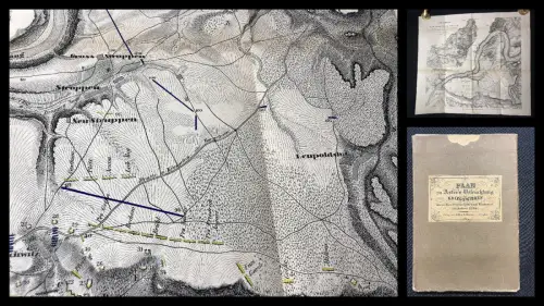 Aster Grundriss der Gegend zwischen Pirna und Schandau,kolor.Kupferstich 1848