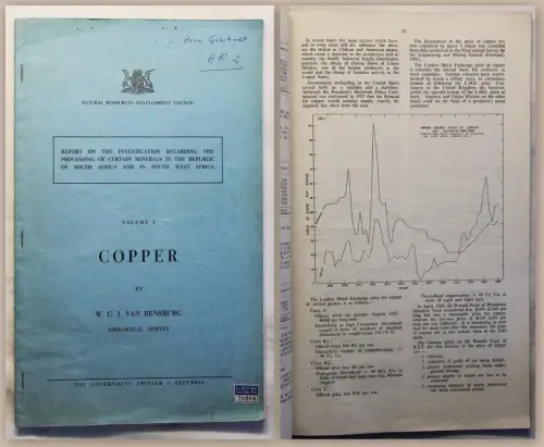 Rensburg Copper Geological Survey (um 1963) Bericht Bergbau Südafrika xy