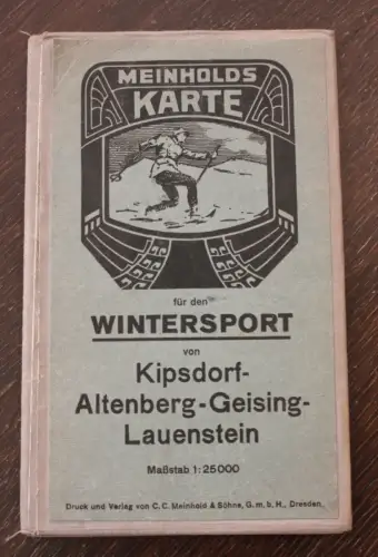  Karte für den Wintersport von Kipsdorf- Altenberg- Geising- Lauenstein 1915 js