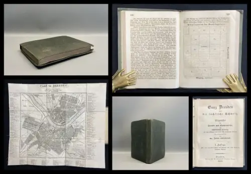 Schladebach Ganz Dresden und die sächsische Schweiz Wegweiser 1853 mit 2 Karten