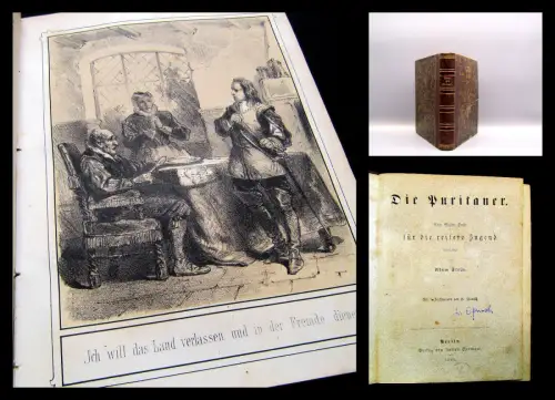 Scott; Stein Die Puritaner für die reifere Jugend 1866 Literatur Lyrik