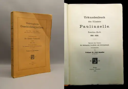 Thüringische Geschichtsquellen Urkundenbuch Kloster Paulinzelle 4.Bd. 1905 H. 2
