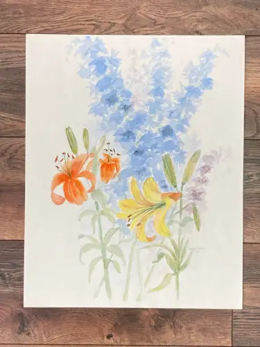 Meyer- Grabs Aquarell von Lilien signiert unten rechts 1985 Natur