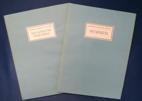 Reindl Die Sonette vom Krieg 2 Bände 1922  nummerierte Exemplare Militaria  js