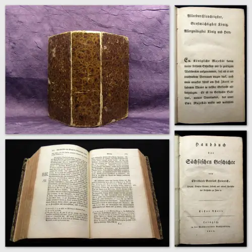 Heinrich Handbuch der sächsischen Geschichte 2 Teile in 1, 1810, 1812 Politik