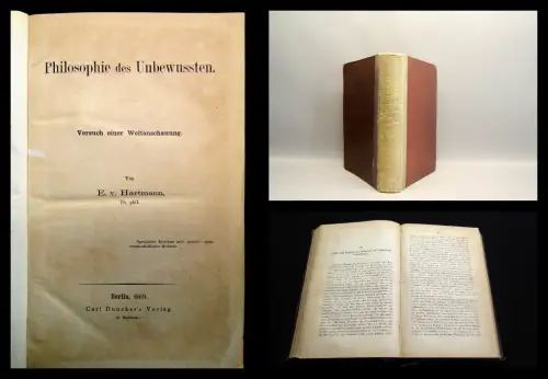 Hartmann Philosophie des Unbewussten Versuch einer Weltanschauung 1869 EA