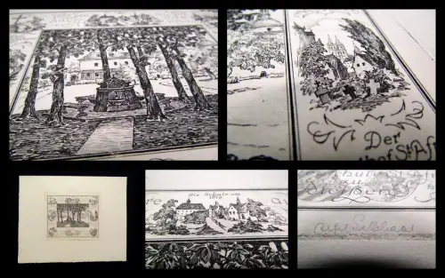 seltene Radierung Alfred Gelbhaar um 1920 Die Fürstenschule St. Afra zu Meißen