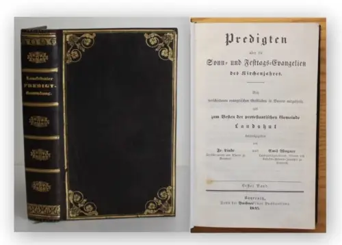 Linde Predigten über Sonn- und Feiertagsevangelien 1847 Religion Kirche xy
