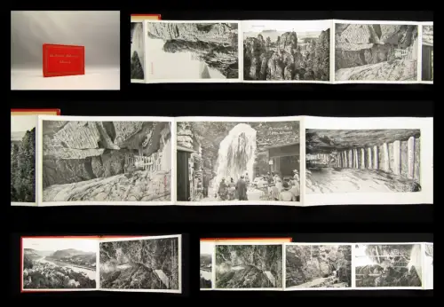 Leporello der Sächsische- böhmischen Schweiz o.J. um 1910 Wehlen, Kuhstall uvm.