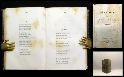 Fallersleben Gedichte 1843 Belletristik Lyrik Literatur Reime Wiegenlieder