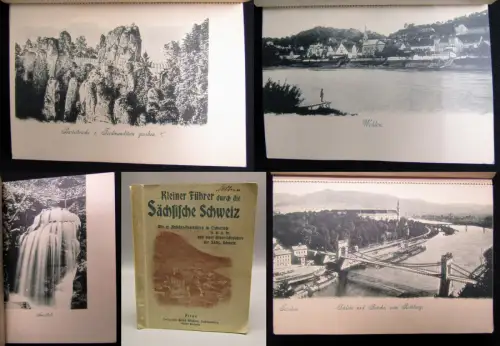 Kleiner Führer durch die Sächsische Schweiz 12 Ansichts-Postkarten *selten* o.J.