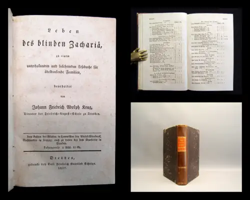 Krug, Johann Friedr. Adolph Leben des blinden Zachariä 1827 blind Blindenschule
