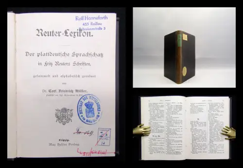 Müller Reuter-Lexikon Der Plattdeutsche Sprachschatz 1904 Lexika Wörterbuch