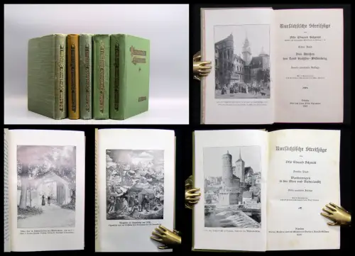 Schmidt Kursächsische Streifzüge Band 1-5 Mischauflage 1913-1926 Ortskunde