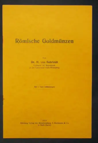 Bahrfeldt Römische Goldmünzen Tafel 374 1931 Wissen Studium Münzen js