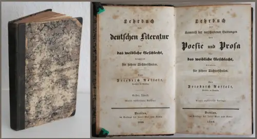 Rösselt - Lehrbuch der deutschen Literatur. Kenntnis Poesie und Prosa 1849 - xz