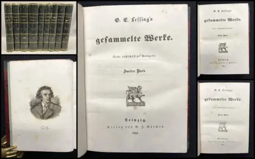 Lessing, E. G. Lessings gesammelte Werke Bd.1-10 ( in 9 Büchern) komplett