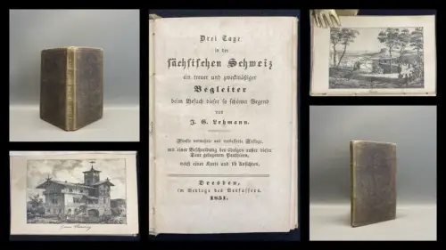 Lehmann Drei Tage in der sächsischen Schweiz 1851 1 Karte  19 Ans. auf 12 Tafeln