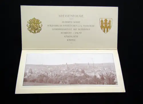 Kröner Begrüssungsabend Sächsicher Bürgermeistertag 1.Mai 1914 Speisekarte