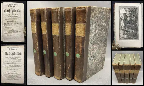 Young Dr. Eduard Young's Klagen, oder Nachtgedanken über Leben, Tod 5 Bde.1790