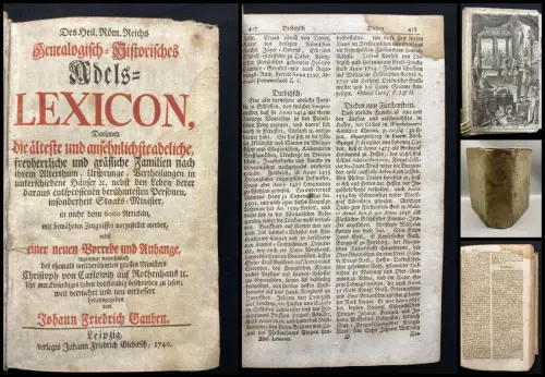 Gauhe Des heil. Röm. Reichs Genealogisch- Historisches Adels- Lexicon 2 Bde.