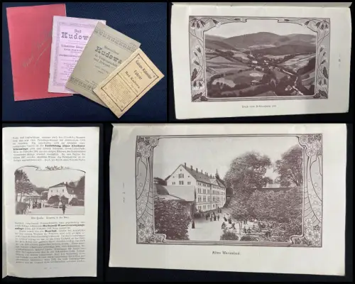 Lettink,Nentwig "Bad Kudowa" 4 Hefte um 1900 Kurort, Heilquellen,Gebirgskurort