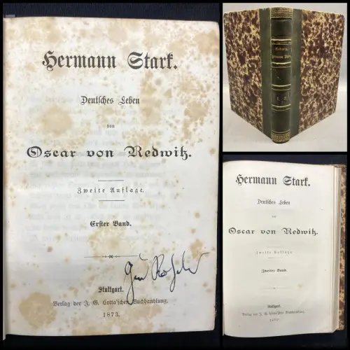 Redwitz, Oscar von Hermann Stark. Deutsches Leben 2 Bde. in 1  selten 1873