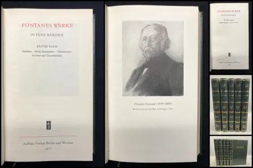 Fontane, Theodor Fontaes Werke in fünf Bänden 1977 Erzählungen Gedichte Drama