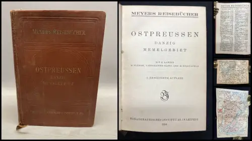 Meyers Reisebücher Ostpreussen Danzig Memelgebiet 1934 Ortskunde