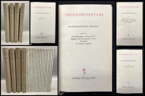 Fontane, Theodor Autobiographische Schriften 4 Bde.  1982 Gedichte Erzählungen