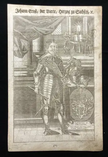 Kupferstich aus Kurfürstentitel Johann Ernst, der Vierte, Herzog zu Sachsen