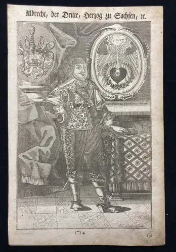Kupferstich aus Kurfürstentitel Albrecht, der Dritte, Herzog zu Sachsen